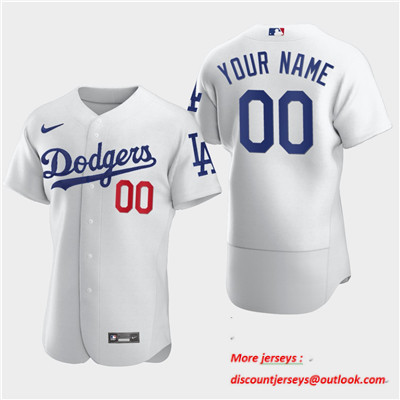 Men's Custom Los Angeles Dodgers Custom Nike White Flexbase Jersey