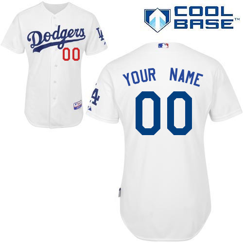 Dodgers White Customized Men Cool Base Jersey Dodgers White Customized Men Cool Base Jersey