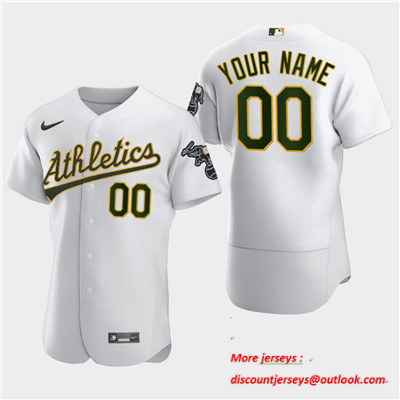 Men's Custom Oakland Athletics Custom Nike White Flexbase Jersey