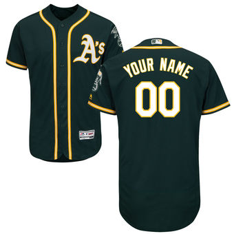 Men's Oakland Athletics Majestic Alternate Green Flex Base Authentic Collection Custom Jersey