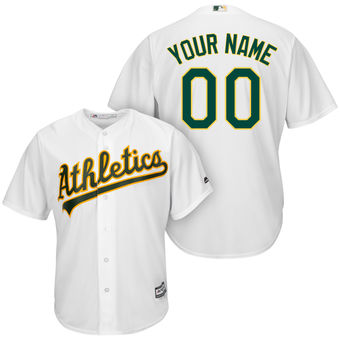 Men's Oakland Athletics Majestic White Home Cool Base Custom Jersey