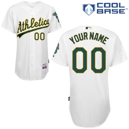 Athletics White Customized Men Cool Base Jersey