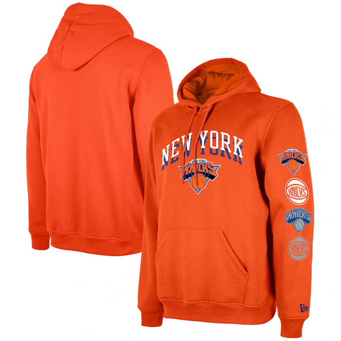 Men's New York Knicks Orange 2023 24 City Edition Pullover Hoodie Men's New York Knicks Orange 2023 24 City Edition Pullover Hoodie