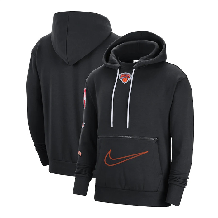Men's New York Knicks Black 2022 23 City Edition Courtside Heavyweight Fleece Pullover Hoodie Men's New York Knicks Black 2022 23 City Edition Courtside Heavyweight Fleece Pullover Hoodie