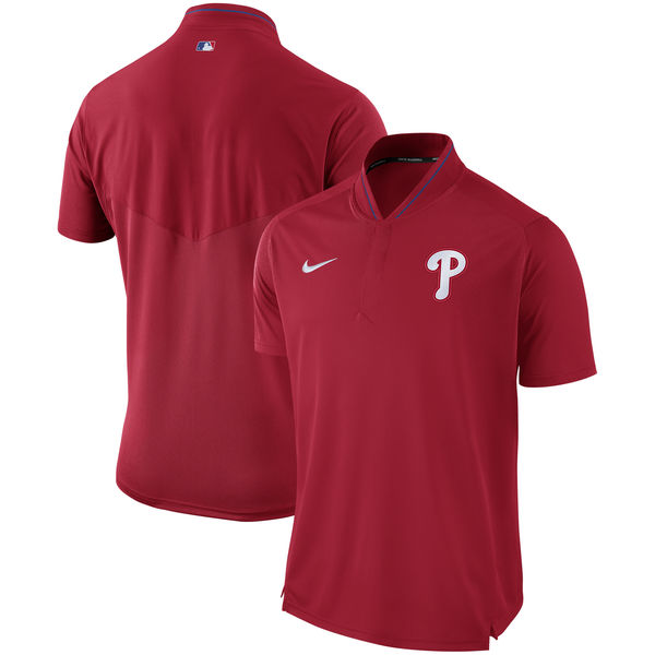 Men's Philadelphia Phillies Nike Red Authentic Collection Elite Performance Polo