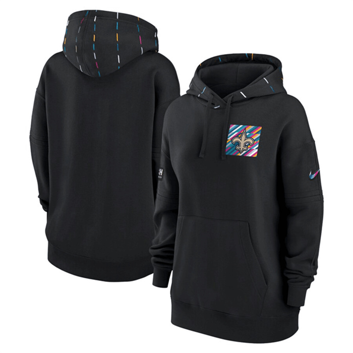 Women's New Orleans Saints Black 2023 Crucial Catch Club Pullover Hoodie(Run Small) Women's New Orleans Saints Black 2023 Crucial Catch Club Pullover Hoodie(Run Small)