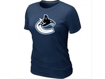 Women NHL Vancouver Canucks Big & Tall Logo D.Blue T-Shirt