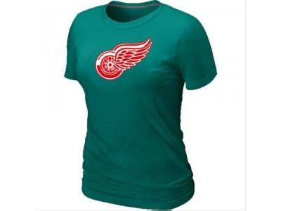 Women NHL Detroit Red Wings Big & Tall Logo L.Green T-Shirt