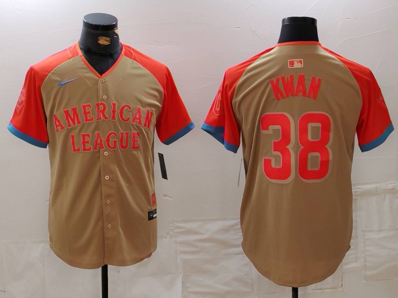 Men's American League #38 Steven Kwan Cream 2024 All-Star Limited Stitched Jersey 6