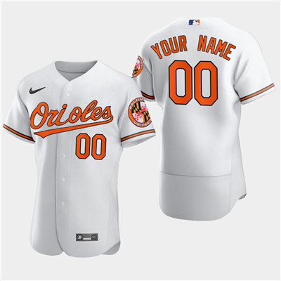 Men's Custom Baltimore Orioles Custom Nike Flexbase White Jersey Men's Custom Baltimore Orioles Custom Nike Flexbase White Jersey