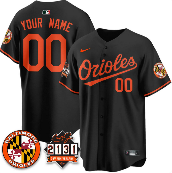 Men's Baltimore Orioles Active Player Custom Black '30th Anniversary of 2131' Limited Stitched Baseball Jersey