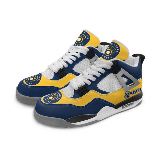 Women's Milwaukee Brewers Running Weapon Air Jordan 4 Shoes 002
