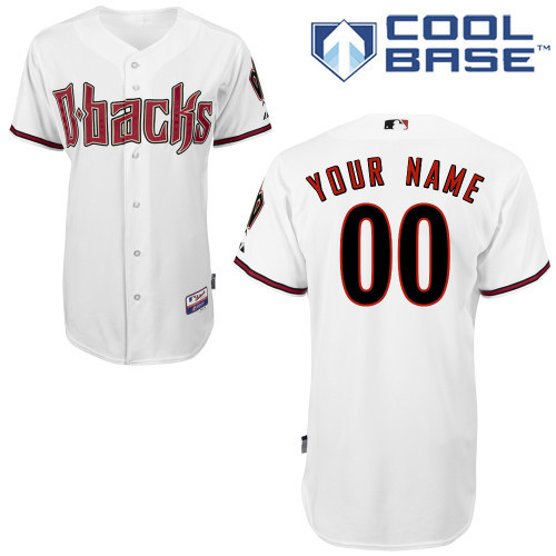 Diamondbacks White Customized Men Cool Base Jersey