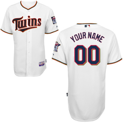 Twins White Customized Men Cool Base Jersey