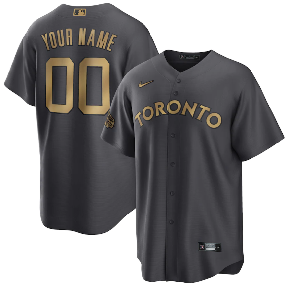 Men's Toronto Blue Jays Active Player Custom 2022 All-Star Charcoal Cool Base Stitched Baseball Jersey