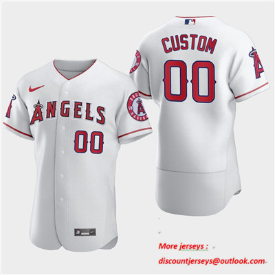 Men's Custom Los Angeles Angels Custom Nike White Flexbase Jersey