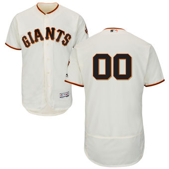 Men's San Francisco Giants Majestic Home Ivory Flex Base Authentic Collection Custom Jersey