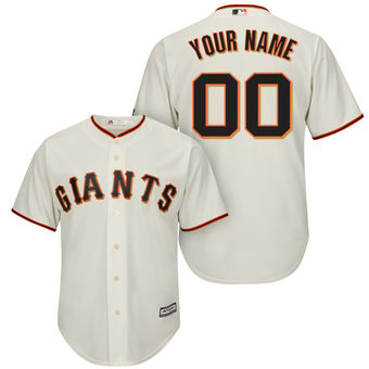 Men's San Francisco Giants Majestic Cream Cool Base Custom Jersey