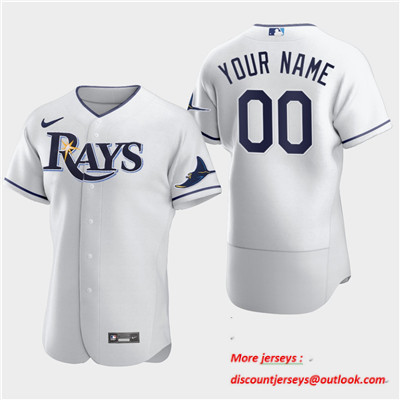 Men's Custom Tampa Bay Rays Custom Nike Flexbase White Jersey