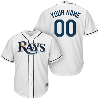Men's Tampa Bay Rays Majestic White Cool Base Custom Jersey