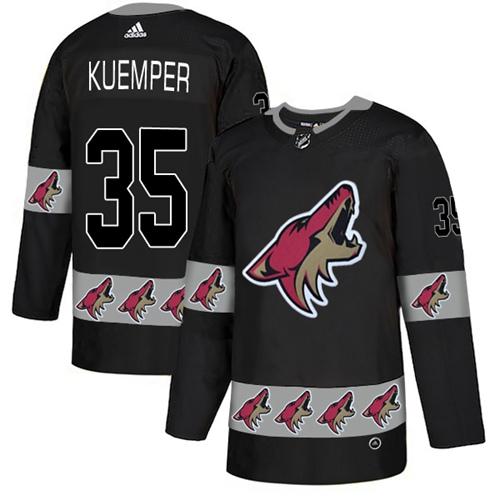 Adidas Coyotes #35 Darcy Kuemper Black Authentic Team Logo Fashion Stitched NHL Jersey Adidas Coyotes #35 Darcy Kuemper Black Authentic Team Logo Fashion Stitched NHL Jersey
