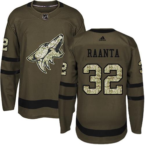 Adidas Coyotes #32 Antti Raanta Green Salute to Service Stitched NHL Jersey Adidas Coyotes #32 Antti Raanta Green Salute to Service Stitched NHL Jersey