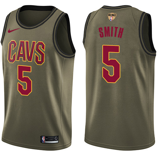Nike Cavaliers #5 J.R. Smith Green Salute to Service The Finals Patch Youth NBA Swingman Jersey Nike Cavaliers #5 J.R. Smith Green Salute to Service The Finals Patch Youth NBA Swingman Jersey