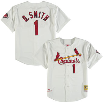 Men's St. Louis Cardinals 1992 Ozzie Smith Mitchell & Ness White Home Authentic Throwback Jersey Men's St. Louis Cardinals 1992 Ozzie Smith Mitchell & Ness White Home Authentic Throwback Jersey
