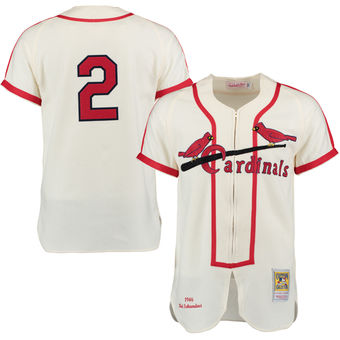 Men's St. Louis Cardinals 1946 Red Schoendienst Mitchell & Ness Cream Authentic Throwback Jersey