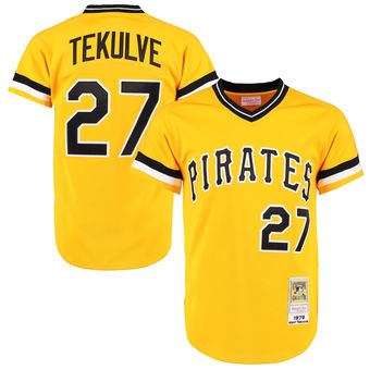 Men's Pittsburgh Pirates 1979 Kent Tekulve Mitchell & Ness Yellow Authentic Throwback Jersey