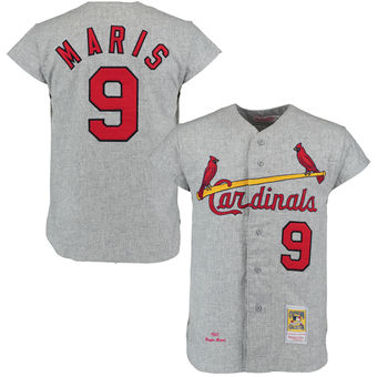 Men's St. Louis 1967 Cardinals Roger Maris Mitchell & Ness Gray Authentic Throwback Jersey