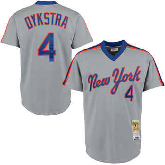 Men's New York Mets 1987 Lenny Dykstra Mitchell & Ness Gray Authentic Throwback Jersey
