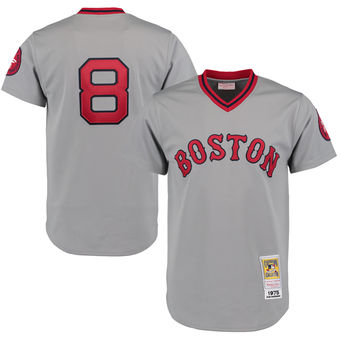 Men's 1975 Boston Red Sox Carl Yastrzemski Mitchell & Ness Gray Authentic Throwback Jersey Men's 1975 Boston Red Sox Carl Yastrzemski Mitchell & Ness Gray Authentic Throwback Jersey