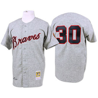 Men's Atlanta Braves 1969 Orlando Cepeda Mitchell & Ness Gray Authentic Throwback Jersey Men's Atlanta Braves 1969 Orlando Cepeda Mitchell & Ness Gray Authentic Throwback Jersey