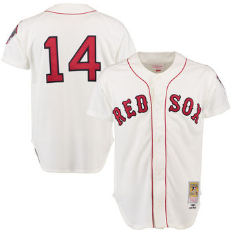 Men's Boston 1987 Red Sox Jim Rice Mitchell & Ness White Authentic Throwback Jersey