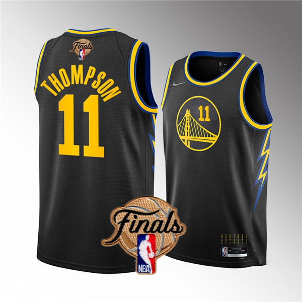 Youth Golden State Warriors #11 Klay Thompson 2022 Black NBA Finals Stitched Jersey Youth Golden State Warriors #11 Klay Thompson 2022 Black NBA Finals Stitched Jersey