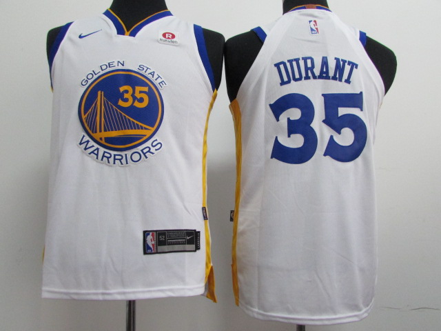 Nike Warriors #35 Kevin Durant White Stitched Youth NBA Jersey