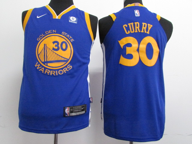 Nike Warriors #30 Stephen Curry Blue Stitched NBA Jersey