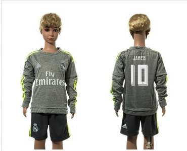 Real Madrid #10 James Grey Long Sleeves Kid Soccer Club Jersey
