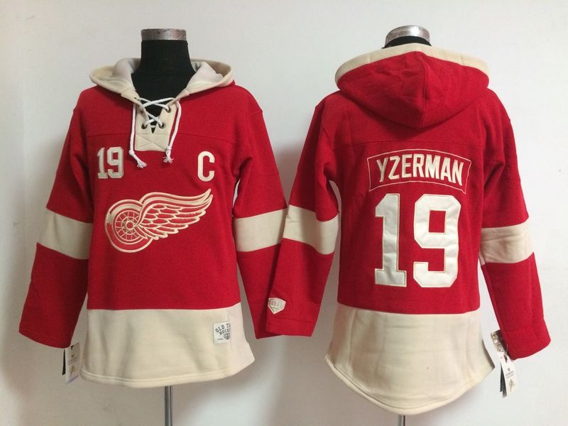 Red Wings #19 Yzerman Red Stitched NHL Hoodie