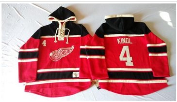 Detroit Red Wings #4 Jakub Kindl Red Sawyer Hooded Sweatshirt Stitched NHL Jersey Detroit Red Wings #4 Jakub Kindl Red Sawyer Hooded Sweatshirt Stitched NHL Jersey