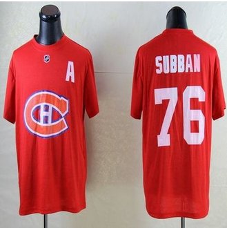 NHL Montreal Canadiens #76 P.K Subban Red T-Shir