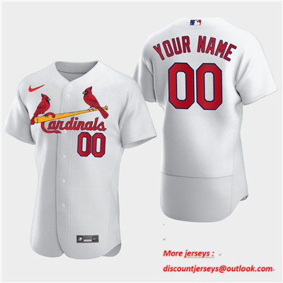 Men's Custom St. Louis Cardinals Custom Nike White Flexbase Jersey