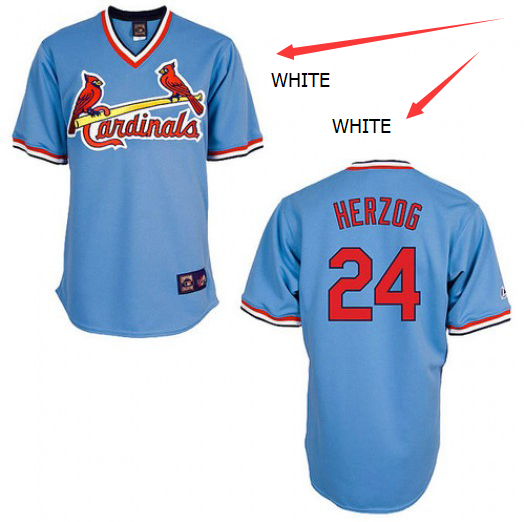 St. Louis Cardinals #24 Herzog White Customized Throwback Jersey