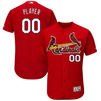 Men's St. Louis Cardinals Majestic Fashion Scarlet Flex Base Authentic Collection Custom Jersey