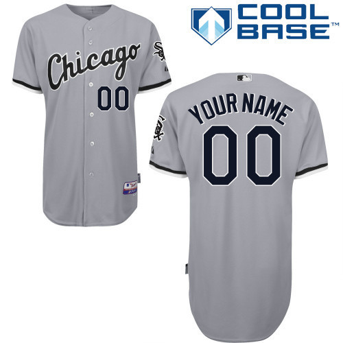 White Sox Grey Customized Men Cool Base Jersey