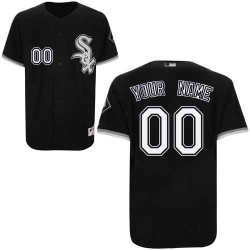 Men's Chicago White Sox Majestic Alternate Black Flex Base Authentic Collection Custom Jersey