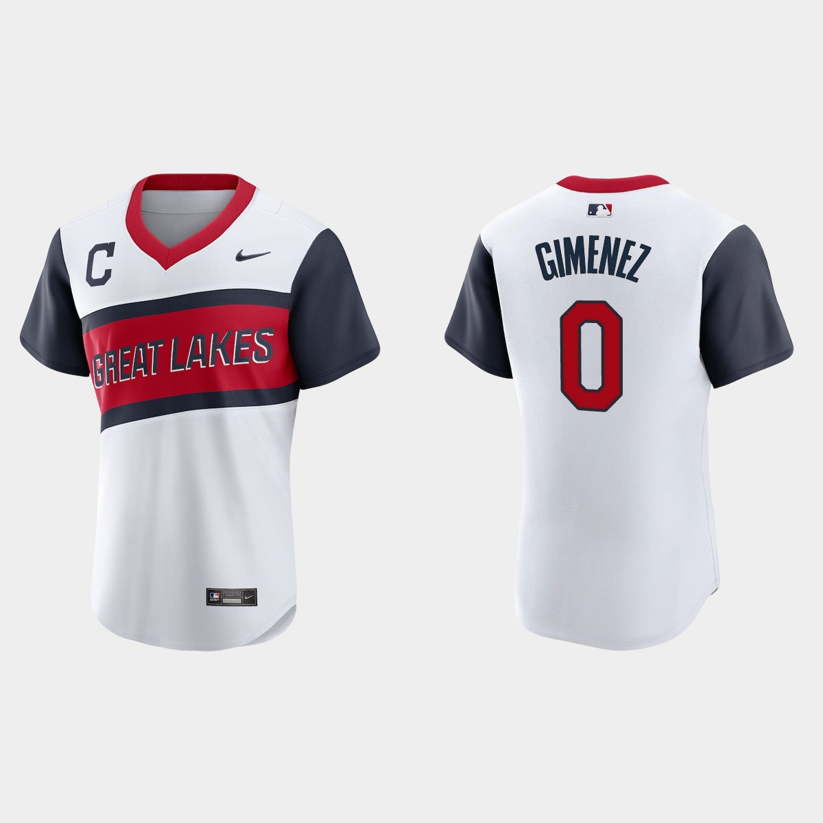 Cleveland Indians #0 Andres Gimenez Men's Nike White 2021 Little League Classic Authentic MLB Jersey Cleveland Indians #0 Andres Gimenez Men's Nike White 2021 Little League Classic Authentic MLB Jersey
