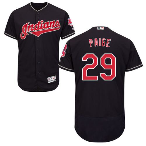 Indians #29 Satchel Paige Navy Blue Flexbase Authentic Collection Stitched MLB Jersey Indians #29 Satchel Paige Navy Blue Flexbase Authentic Collection Stitched MLB Jersey