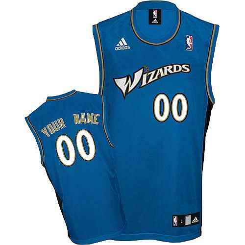 Washington Wizards Youth Custom Blue Round Neck Jersey
